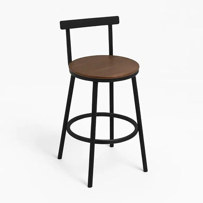 Tabourets de bar en bois avec dossier - Lot de 2