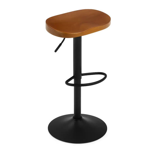 Tabourets de bar en bois pivotant marron