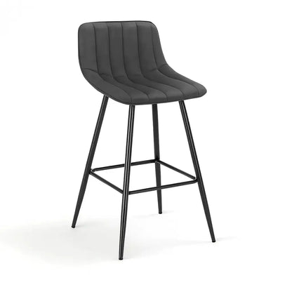 Tabourets de bar en métal design - Lot de 2 Gris