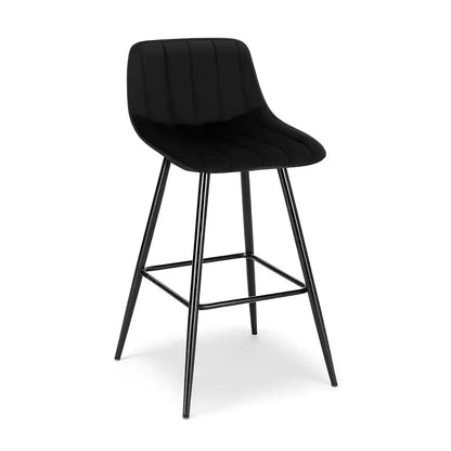 Tabourets de bar en métal design - Lot de 2 Noir