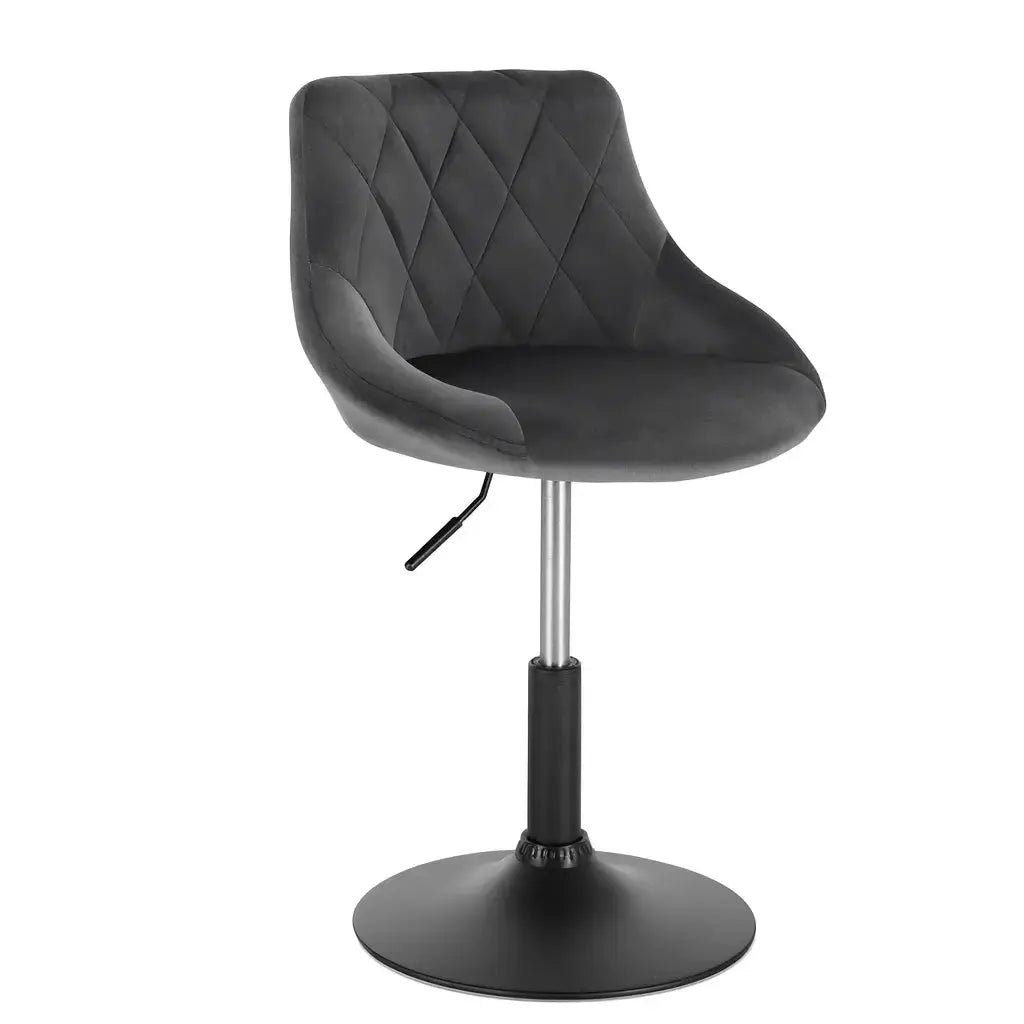 Tabourets de bar en velours design gris foncé