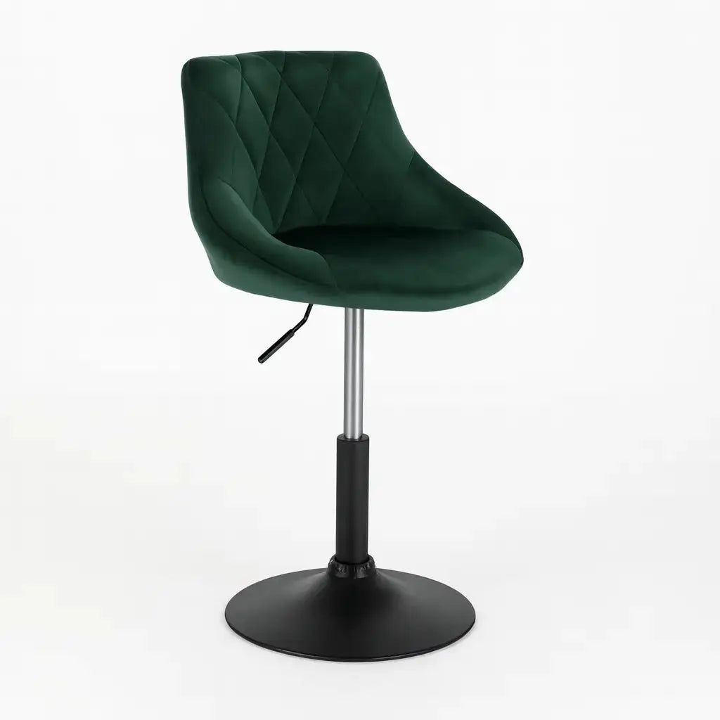 Tabourets de bar en velours design vert foncé