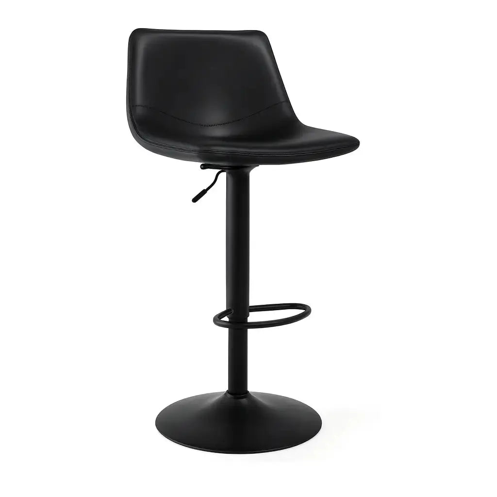 Tabourets de bar pivotant en cuir noir 