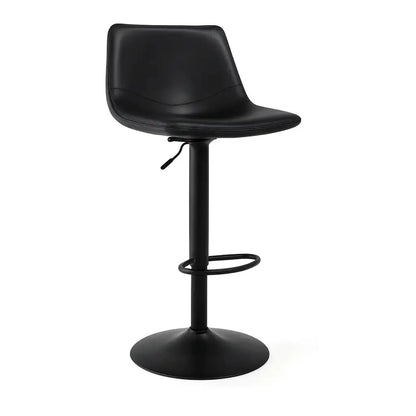 Tabourets de bar pivotant en cuir noir 