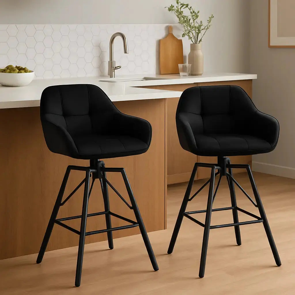 chaises-de-bar-pivotant-avec-dossier-et-4-pieds