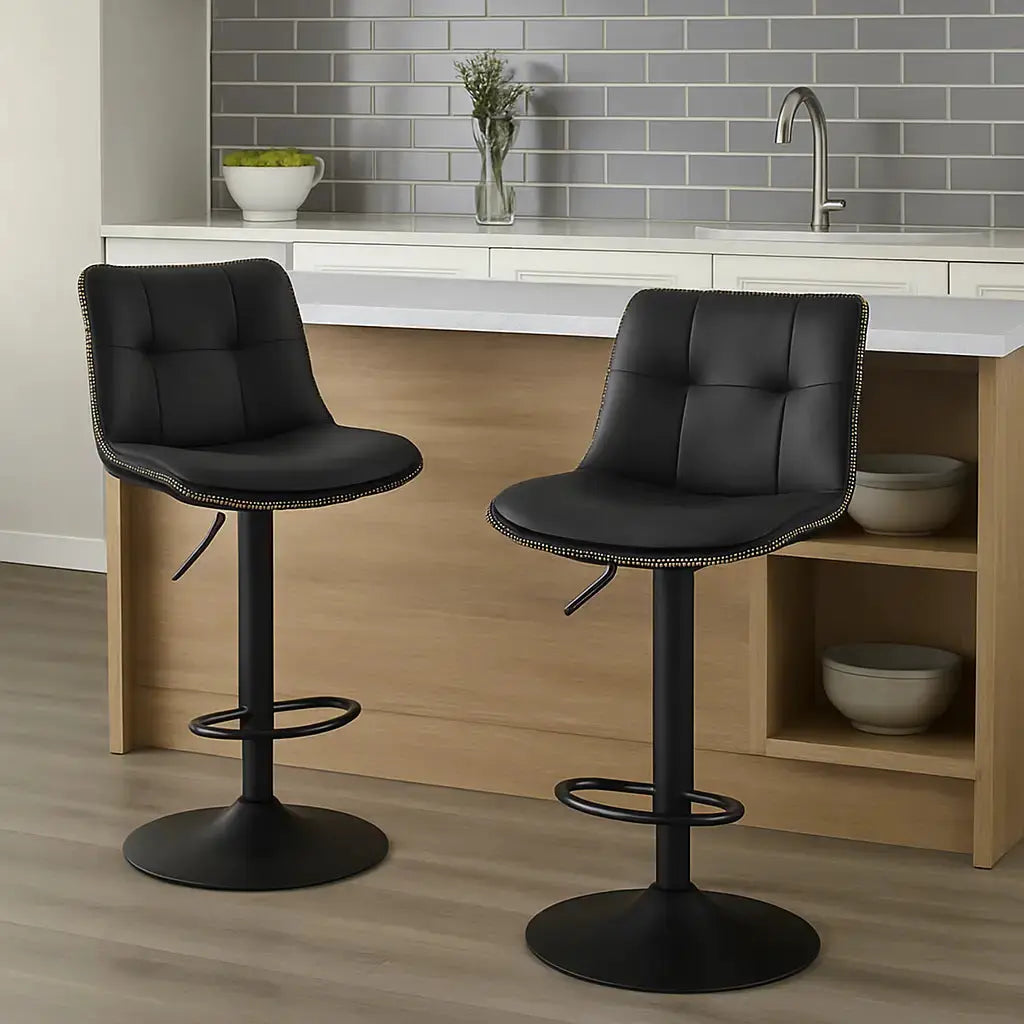 chaises-de-bar-pivotant-noir