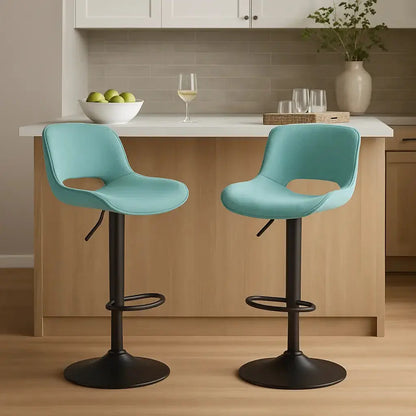 chaises-de-bar-réglable-bleu-canard