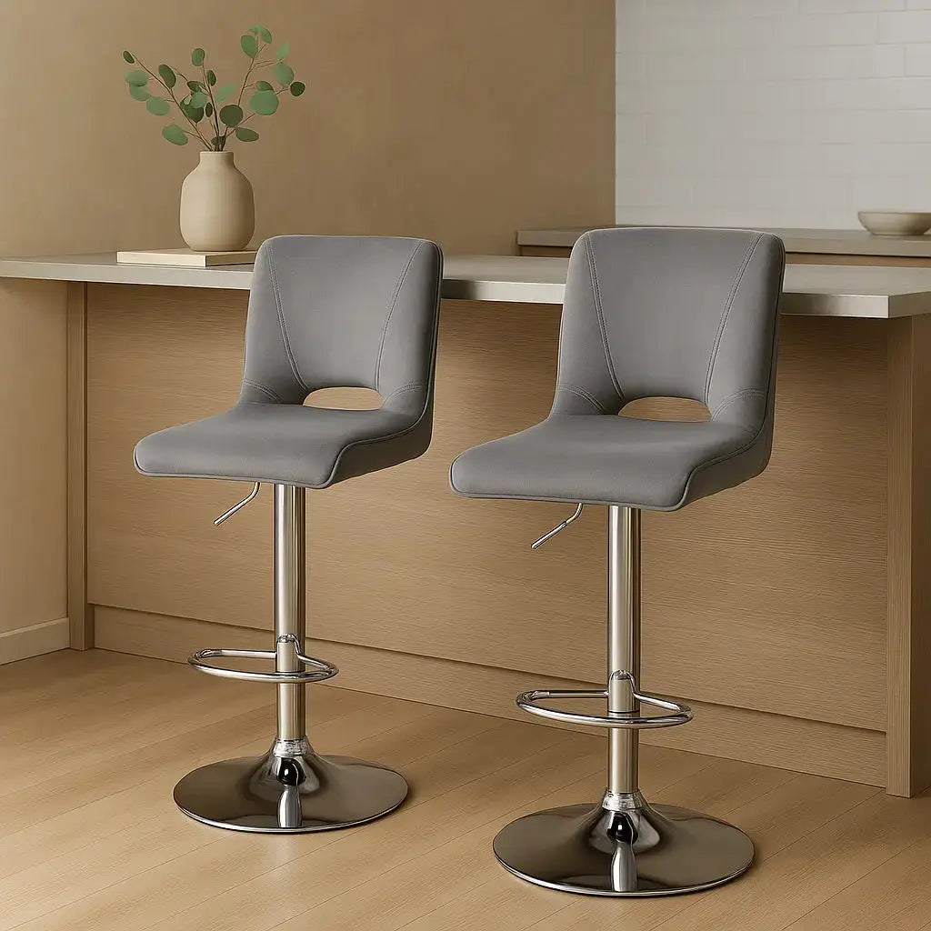 chaises-de-bar-réglable-gris