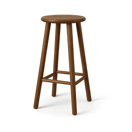 Tabouret de bar rond en bois La Haute Chaise